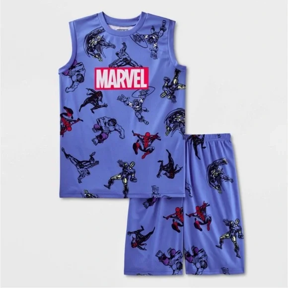Boys' Marvel Superheroes 2pc Short
Sleeve Pajama Set - Blue XS - Picture 1 of 3